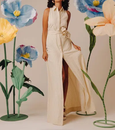 Love The Label Arlene Dress In Macadamia Seersucker