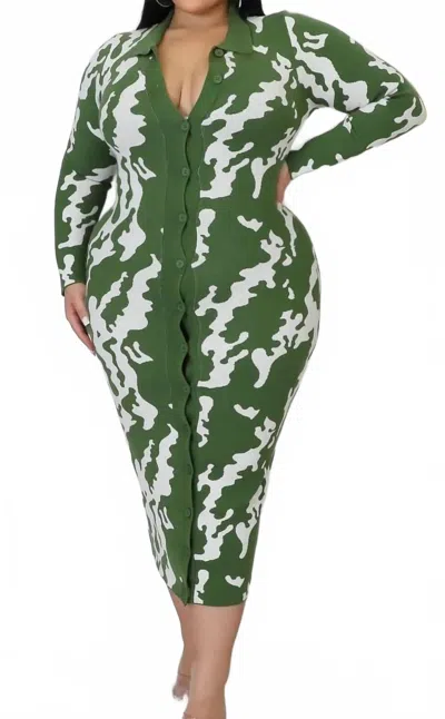 Good Time Usa Simple Life Dress In Olive In Green