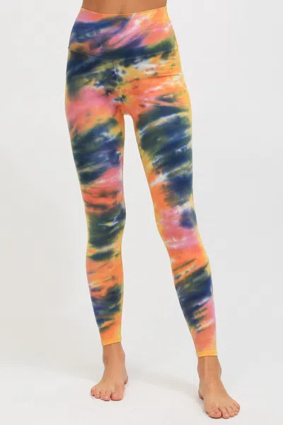 Electric & Rose Sunset Spandex Legging In Multicolor