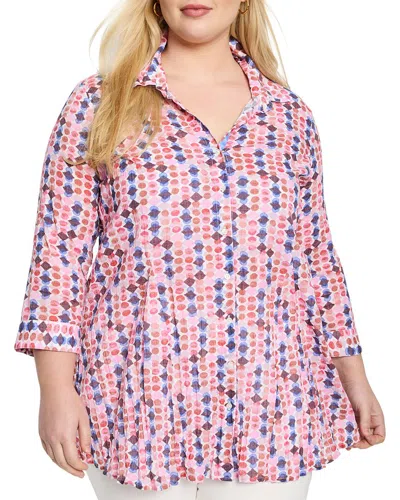 Nic + Zoe Nic+zoe Geo Dot Crinkle Cotton Button-up Shirt