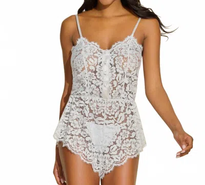 Cosabella Magnolia Romper In Silver Lurex In White