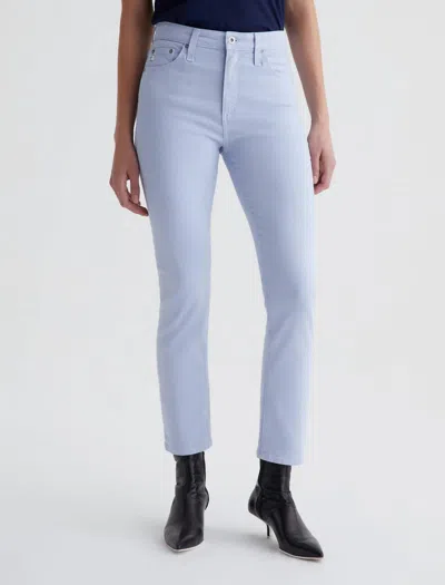 Ag Mari Crop High Rise Slim Straight Cut Jeans In Blue Whisper In Blue