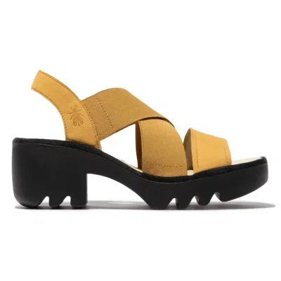 Fly London Taji Platform Slingback Sandal In Yellow