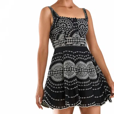 Charo Ruiz Winnie Broderie Anglaise Cotton-blend Mini Dress In Black