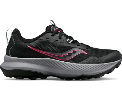 Saucony Women's Blaze Tr Trail Running Sneakers In Black/vizipink