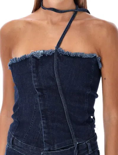 Ottolinger Denim Tube Top In Blue