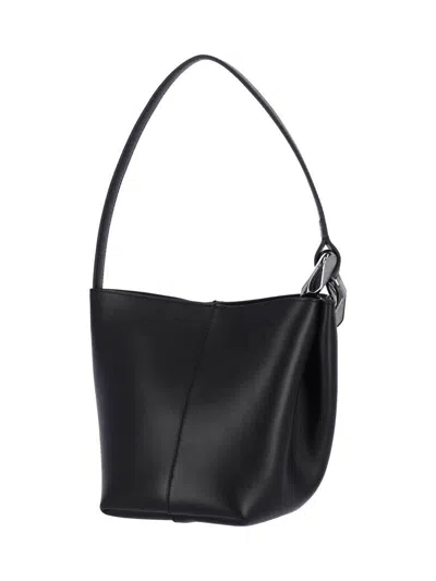 Jw Anderson Shoulder Bag With Metal Hardware And Seam Detailing In Black