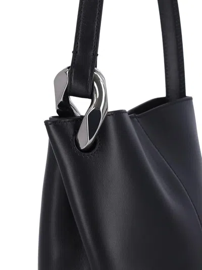 Jw Anderson Shoulder Bag With Metal Hardware And Seam Detailing In Black