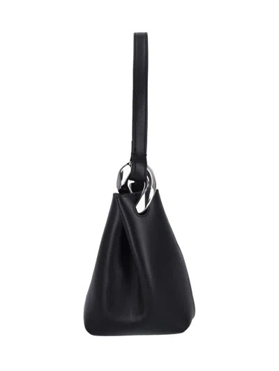 Jw Anderson Shoulder Bag With Metal Hardware And Seam Detailing In Black