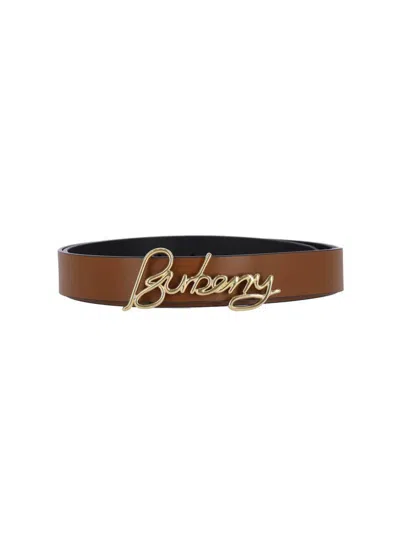 Burberry Adjustable Reversible Belts Smooth Finish In Black
