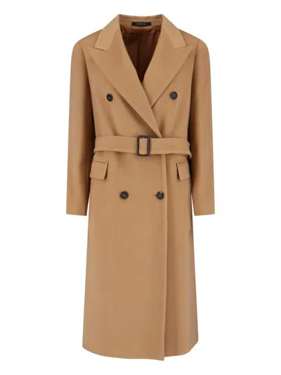 Tagliatore Jole Cashmere Midi Coat In Brown