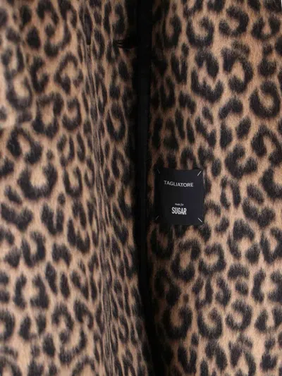 Tagliatore Jole Double-breasted Midi Coat In Animal Print