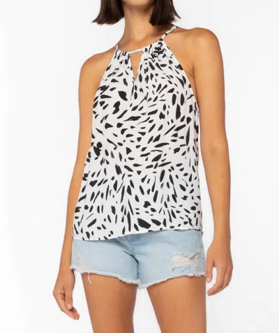 Velvet Heart Rome Top In White/black Stroke In Black