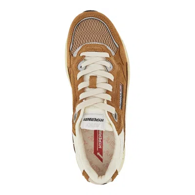 Autry Hyperway Sneakers In Cigar And Silver Mesh And Suede