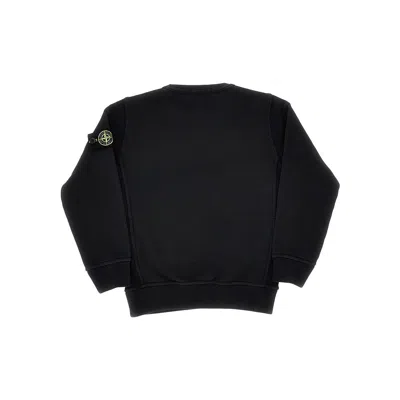 Stone Island Crewneck Sweatshirt With Logo Badge Kids In Black