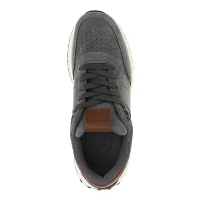 Tod's Contemporary Grey Sneakers With Suede And Leather Accents In Gray