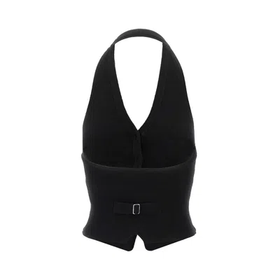 Guest In Residence Cashmere Halterneck Vest In Black