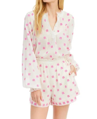 Allison New York Elsa Button Up Blouse In Pink In White