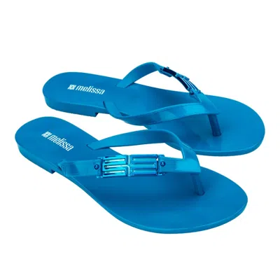 Melissa Women's Harmonic Metallic Chic Flip Flop In Blue
