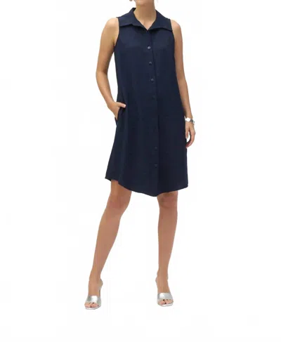 Joseph Ribkoff Button-down Sleeveless Shirt Dress In Midnight Blue