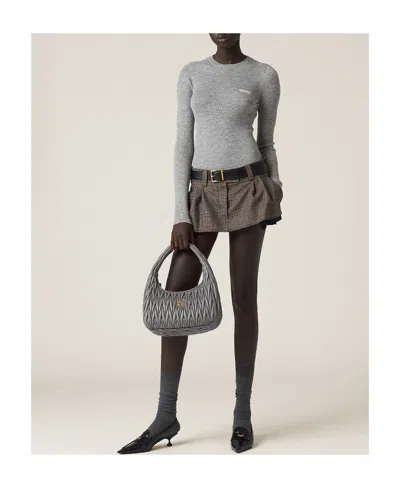 Miu Miu Cashmere And Silk Sweater In Gray