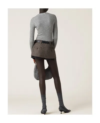 Miu Miu Cashmere And Silk Sweater In Gray
