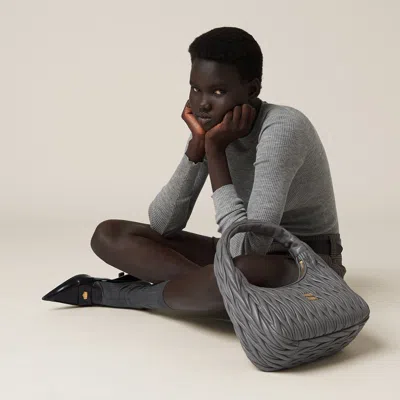 Miu Miu Cashmere And Silk Sweater In Gray
