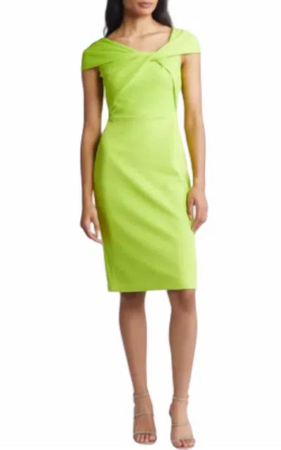 Eliza J Wrapped Neckline Midi Dress In Lime Green In Green