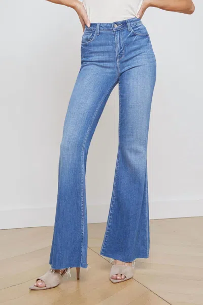 L Agence Sera High Rise Flare Jeans In Bordello