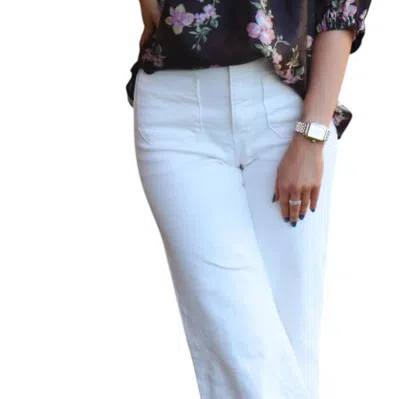 Joy Joy Harriet Floral Print Puff Sleeve Top In Black In Blue
