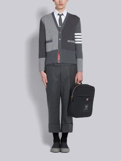 Thom Browne Gray Cardigan In Virgin Wool In Gray
