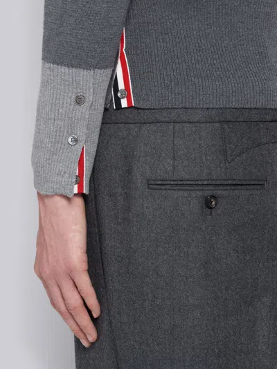 Thom Browne Gray Cardigan In Virgin Wool In Gray