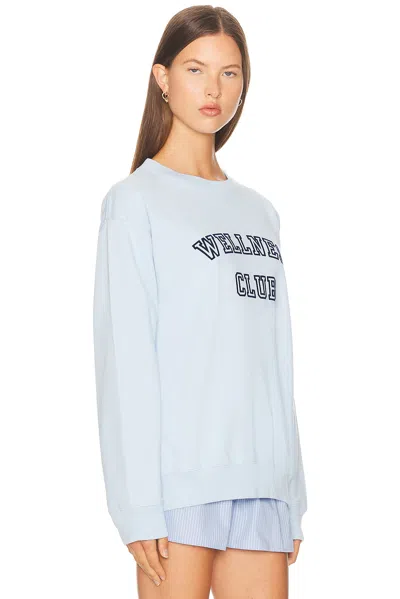 Sporty And Rich Wellness Club Flocked Crewneck Sweatshirt In Blue