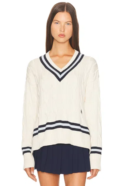 Sporty And Rich Cableknit V Neck Sweater