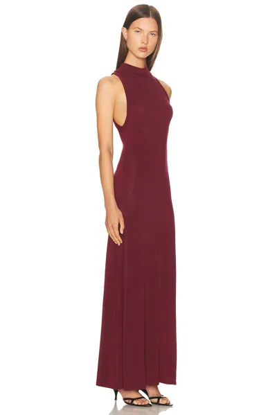 St Agni Racer Back Jersey Maxi Dress In Burgundy