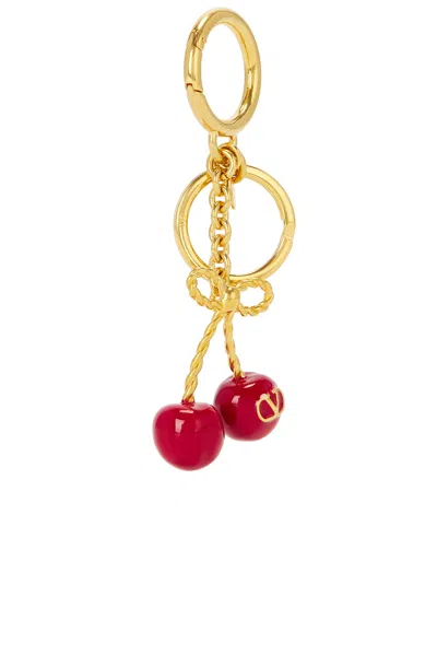 Valentino V Logo Signature Keyring In Gold