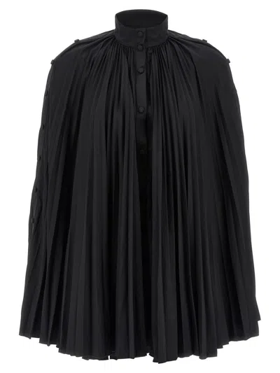 Giovanni Bedin Pleated Dress With Cape In Black