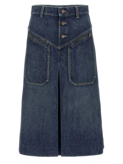 Chloé Denim Skirt Skirts Blue In Orange
