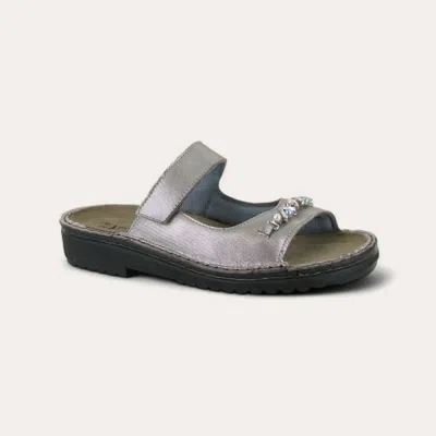 Naot Women's Johanna Slip-on Sandals In Silver Threads Leather