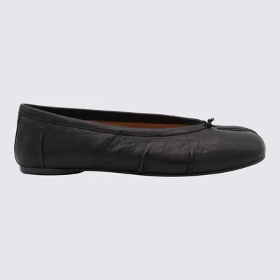 Maison Margiela Black Leather Tabi Ballerinas With Signature Detailing