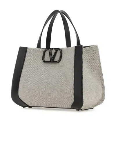Valentino Small Vlogo Signature Canvas Tote Bag