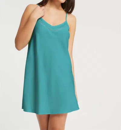 Montelle Intimates Inej Essential Silk Chemise In Turquoise In Blue
