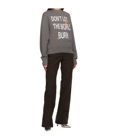 Heron Preston Gray Burn Sweatshirt