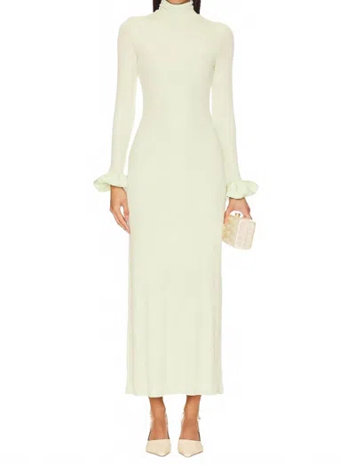 The Line By K Valentina Maxi Long Sleeve Dress In Pale Green In White
