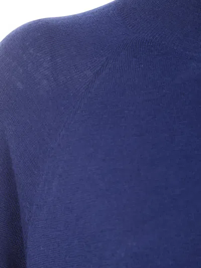 Aspesi Raglan-sleeve Wool Sweater In Blue