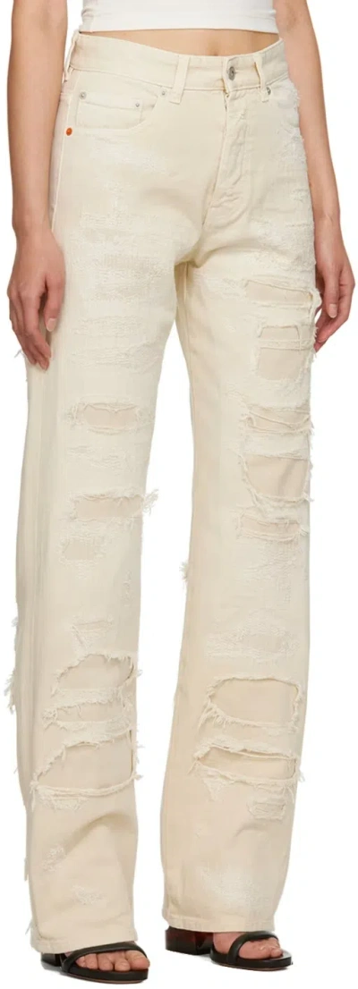 Heron Preston Mid-rise Straight-leg Jeans In Neutral