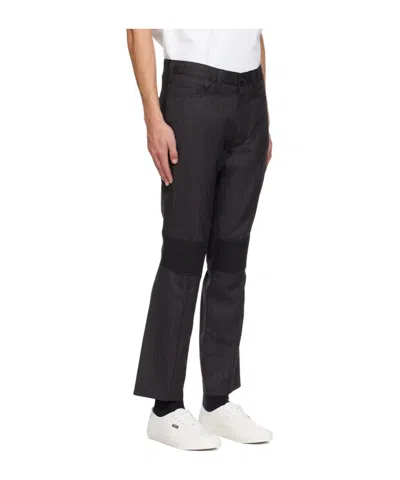 Junya Watanabe Cropped Smocked-panel Trousers In Black