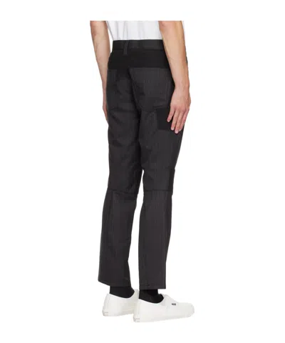 Junya Watanabe Cropped Smocked-panel Trousers In Black