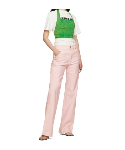 Heron Preston Distressed Cotton Corset Top In Green