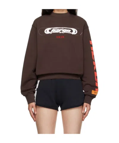 Heron Preston Long Sleeve Sweatshirt In Brown